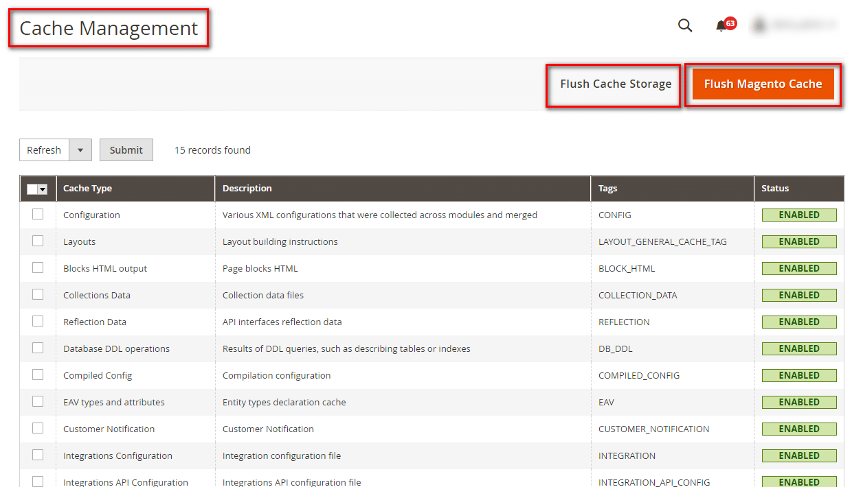 cache clean and flush