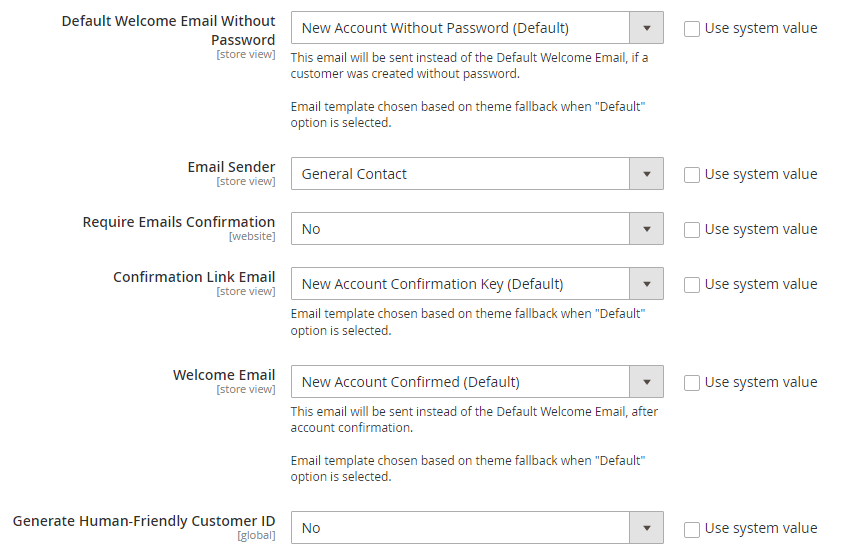 customer account options 2