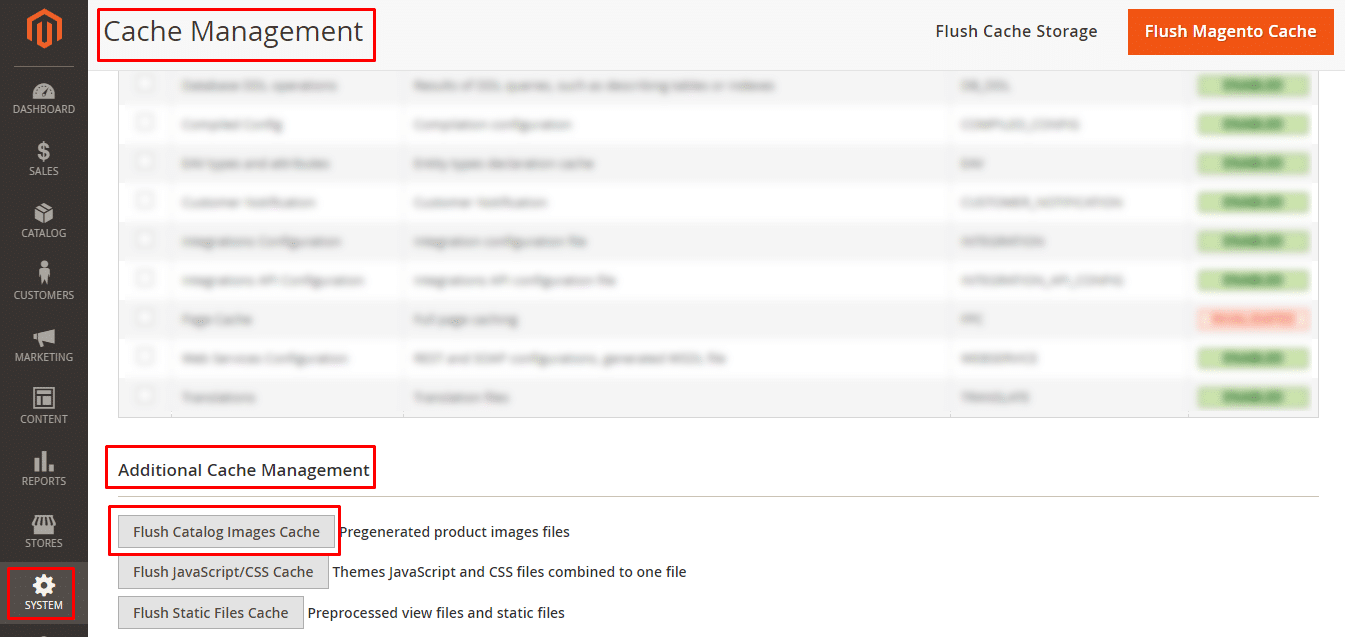 flush catalog images cache