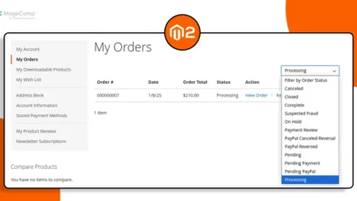Magento 2 How to Apply Order Status Filter on Order History Page